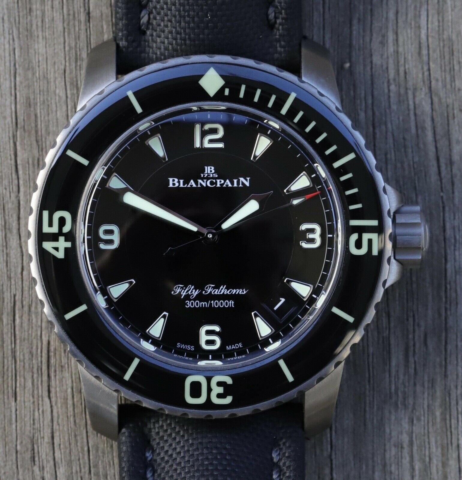 Blancpain fifty fathoms 5015 titanium sales