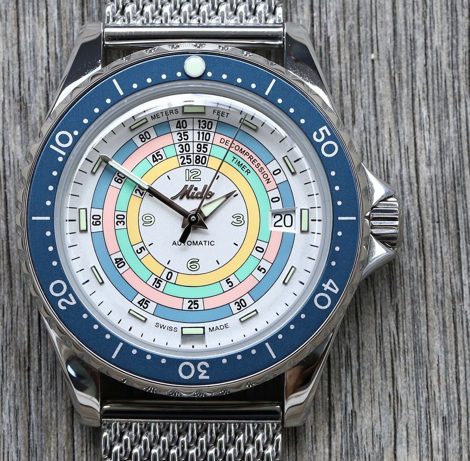 Mido Ocean Star Decompression Timer 1961 LE Turquoise M026.807.11.031. Watch Vault Australia
