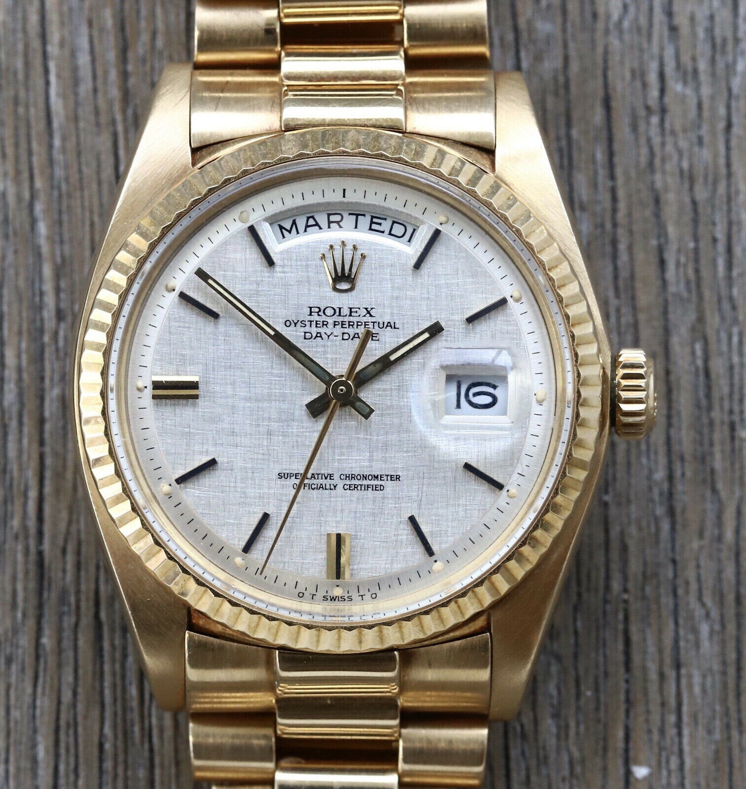 Rolex Day Date 1803 Linen Sigma Dial 1975 Watch Vault Australia
