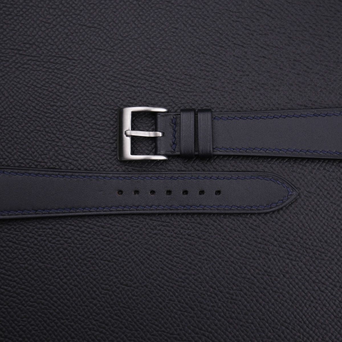 Navy Box Calf Leather Strap WV by HANDDN