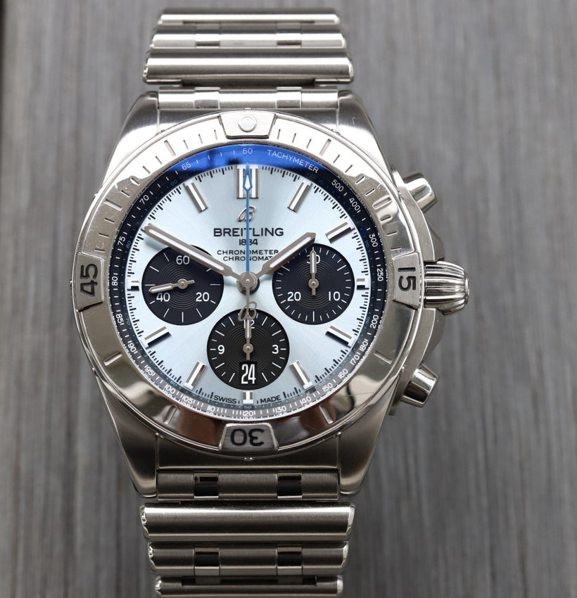 Breitling Chronomat B01 Ice Blue Stainless Steel & Platinum PB0134