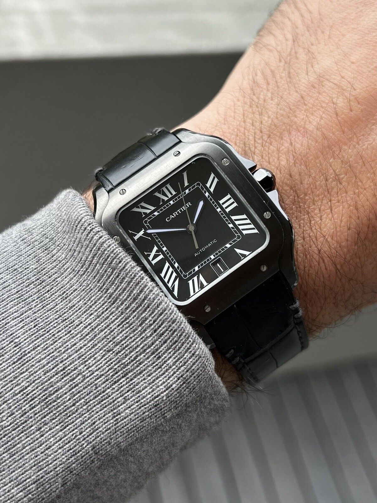 Wrist Nouvelle Santos Cartier Cartier Santos Black On Wrist