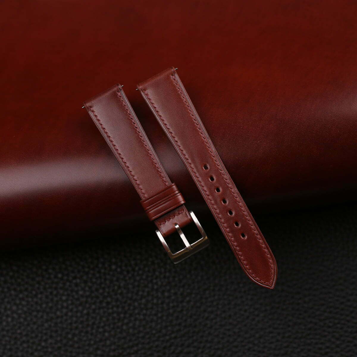 Brown Shell Cordovan Leather Strap WV by HANDDN