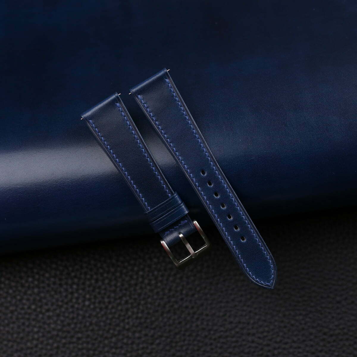 Navy Shell Cordovan Leather Strap WV by HANDDN