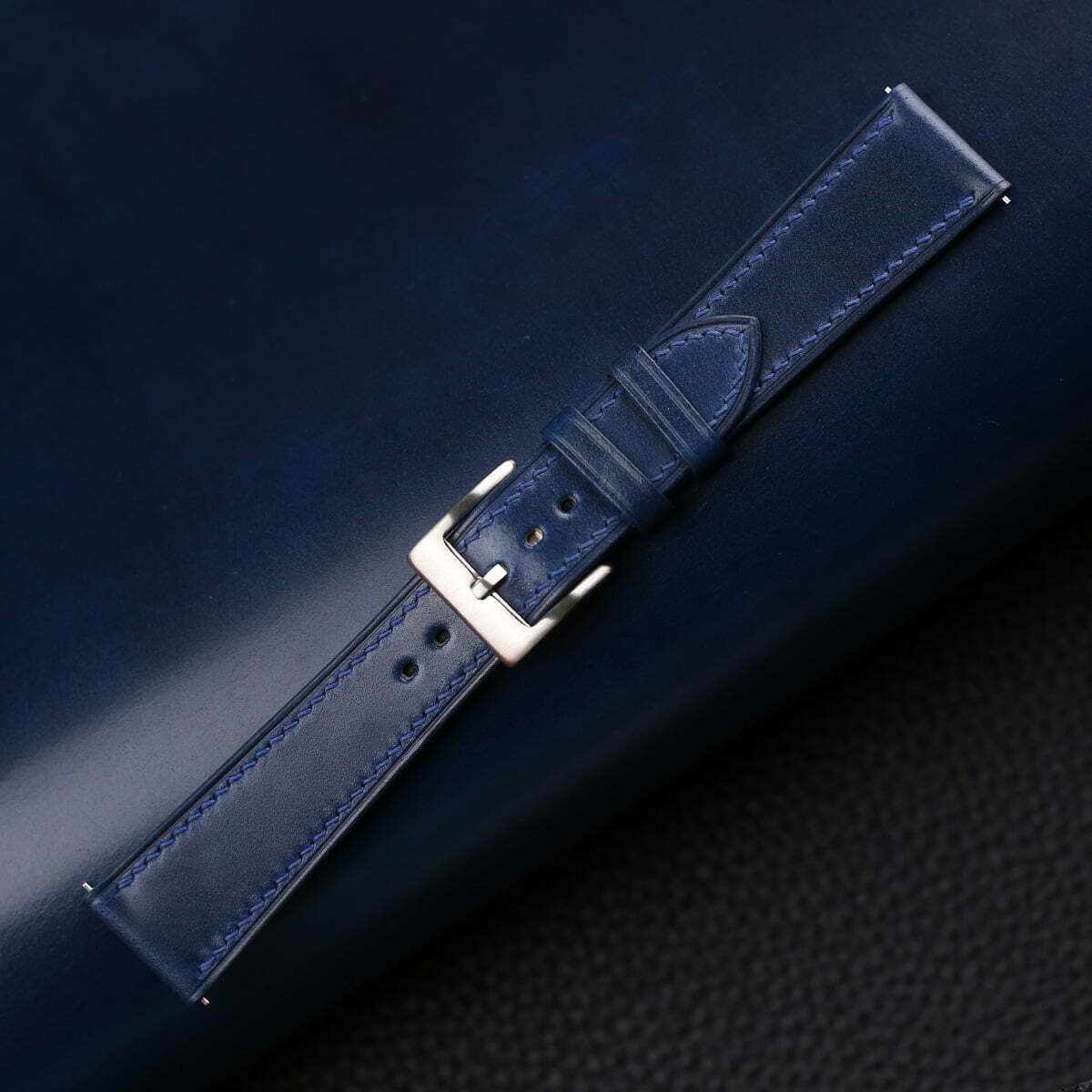 Navy Shell Cordovan Leather Strap WV by HANDDN