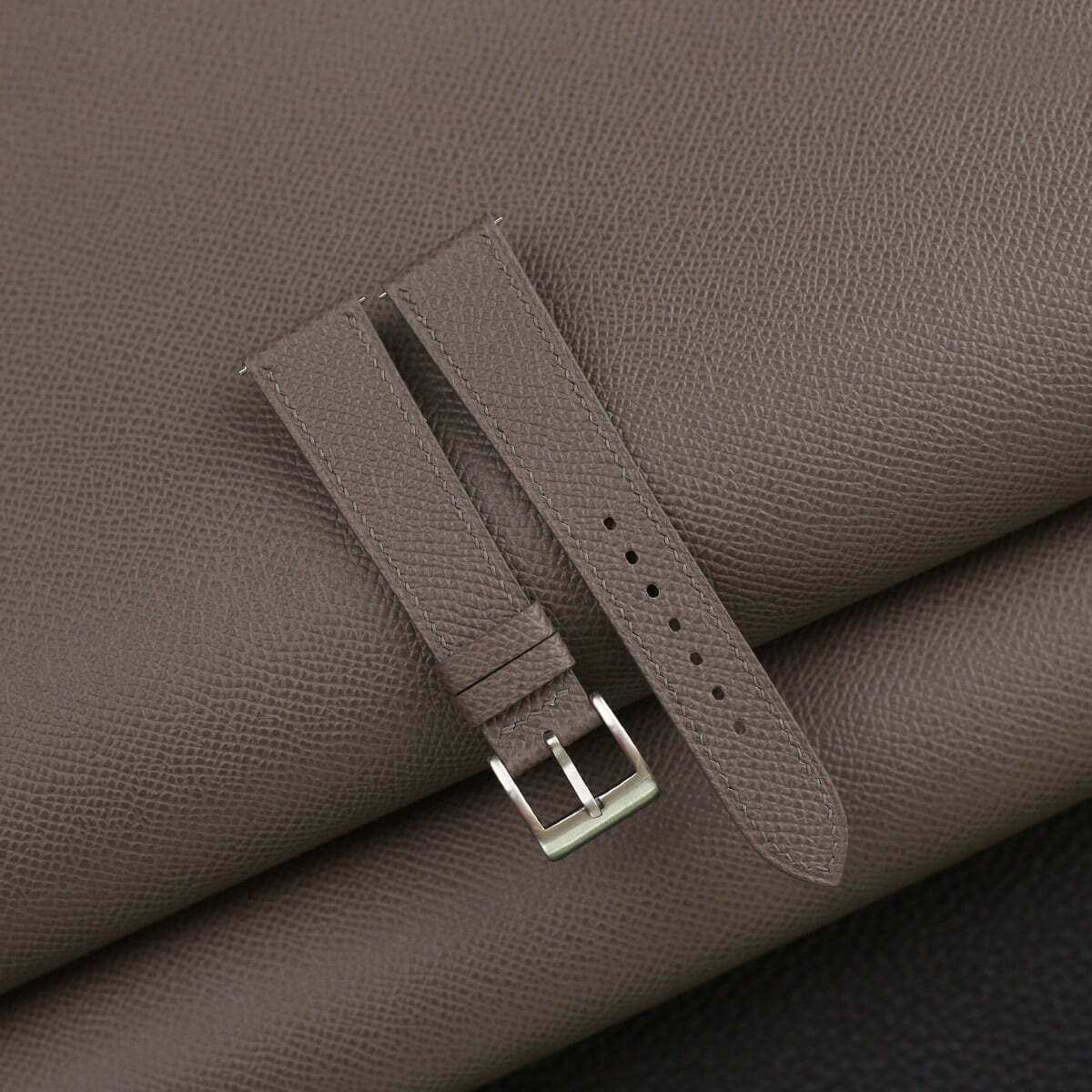 Graphite Grey Epsom Calfskin Leather Strap WV by HANDDN