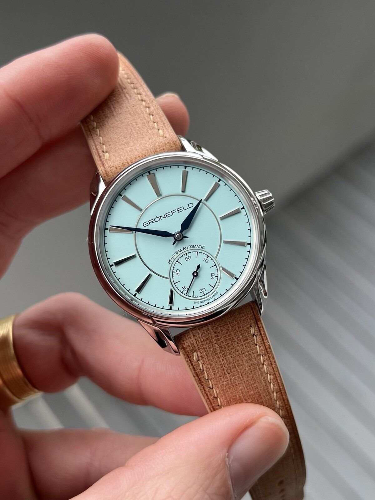 Beige Babele Leather Strap WV by HANDDN