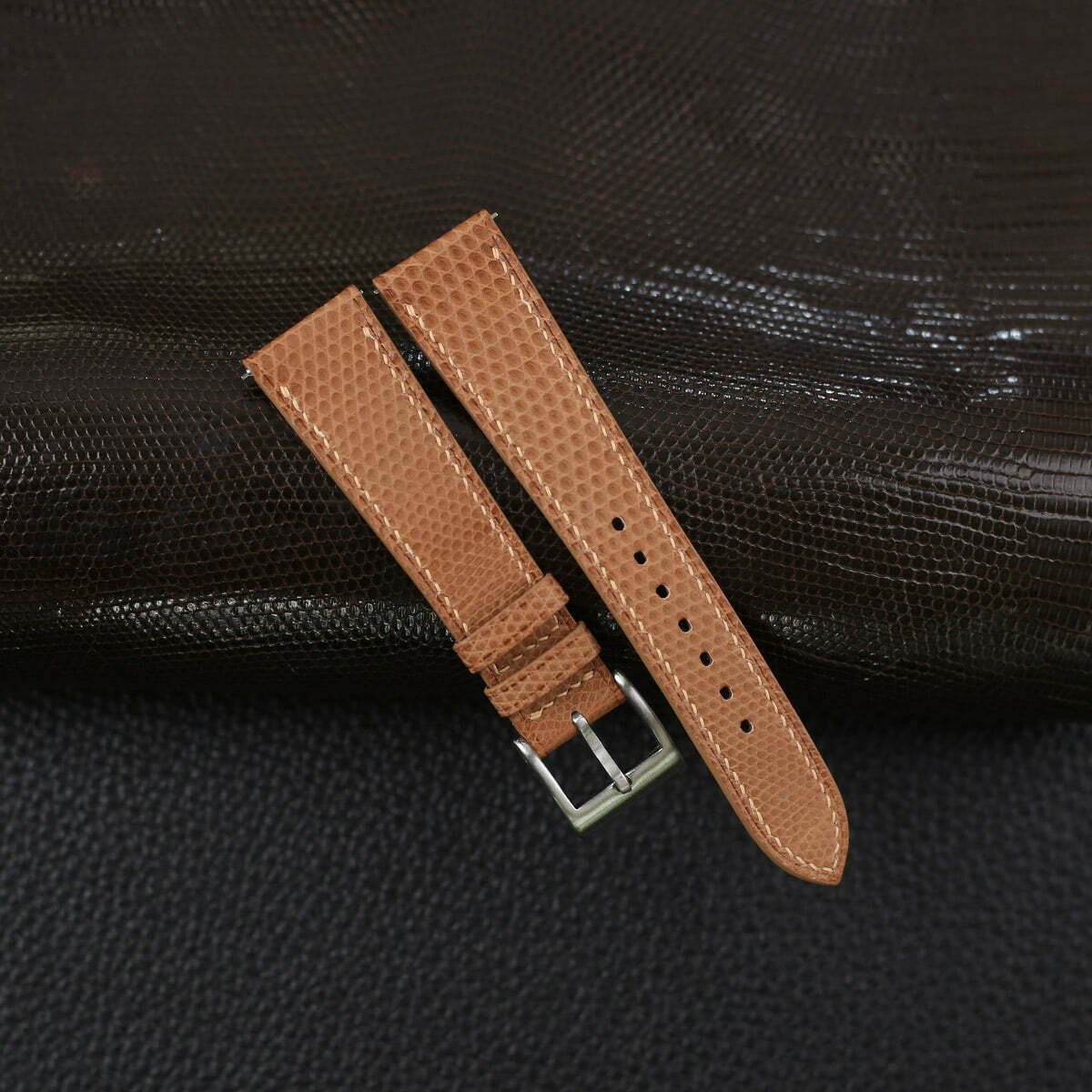 Light Brown Lizard Leather Strap WV by HANDDN