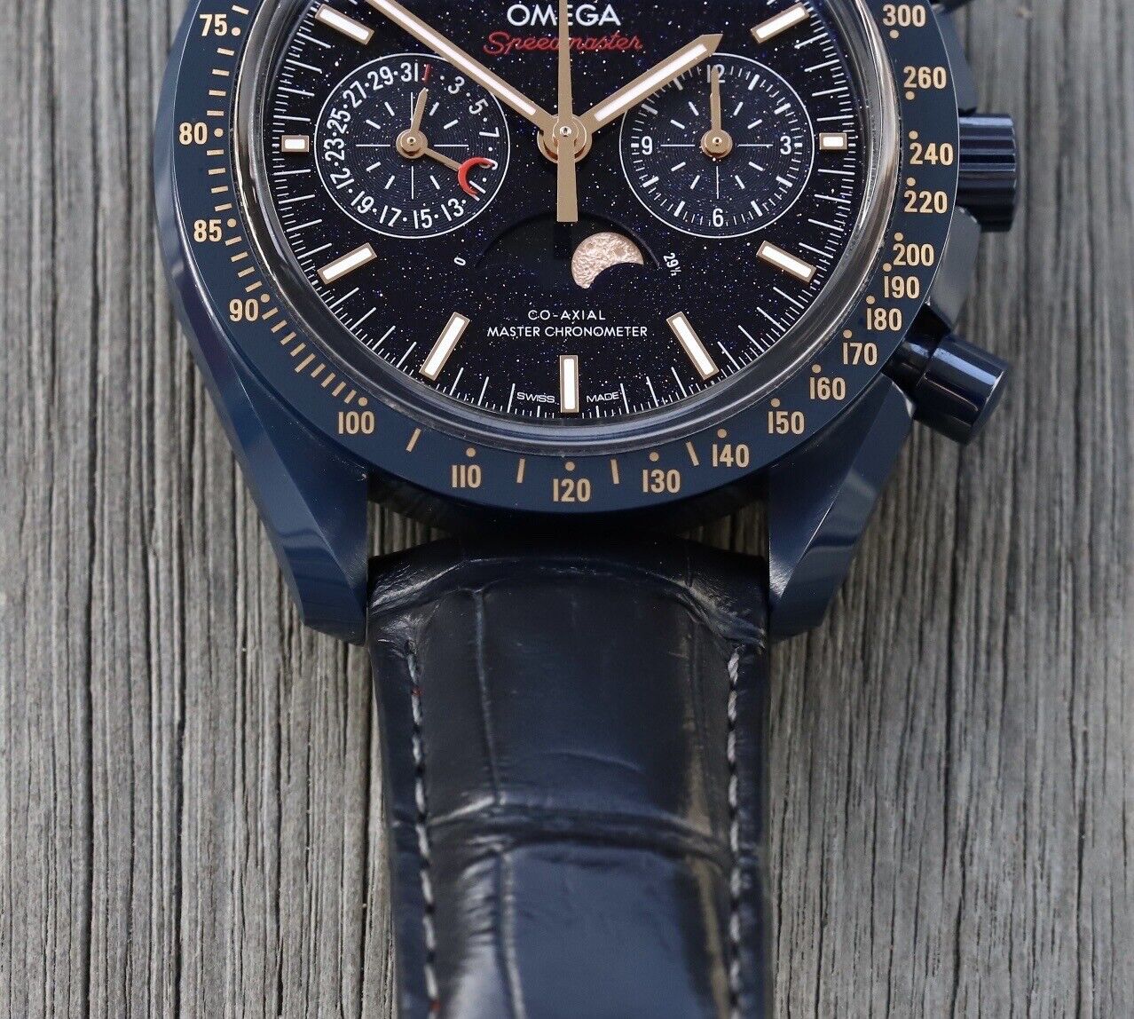 Speedmaster Blue Omega Speedmaster Blue Side of the Moon Aventurine Dial 304.93.44.52.0 ...