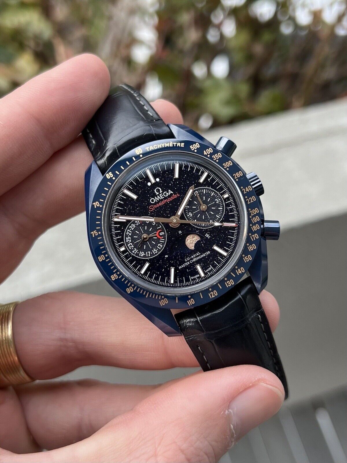 Speedmaster Blue Omega Speedmaster Blue Side of the Moon Aventurine Dial 304.93.44.52.0 ...