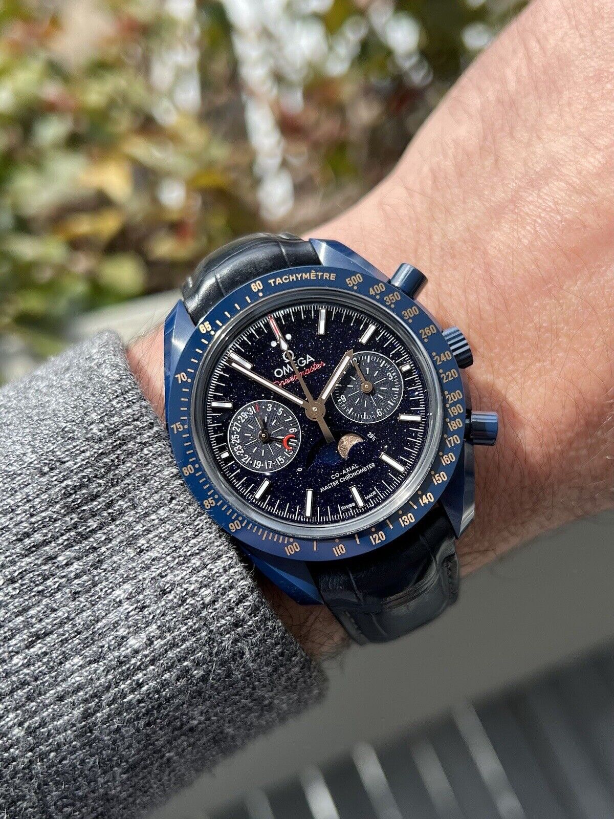 Speedmaster Blue Omega Speedmaster Blue Side of the Moon Aventurine Dial 304.93.44.52.0 ...