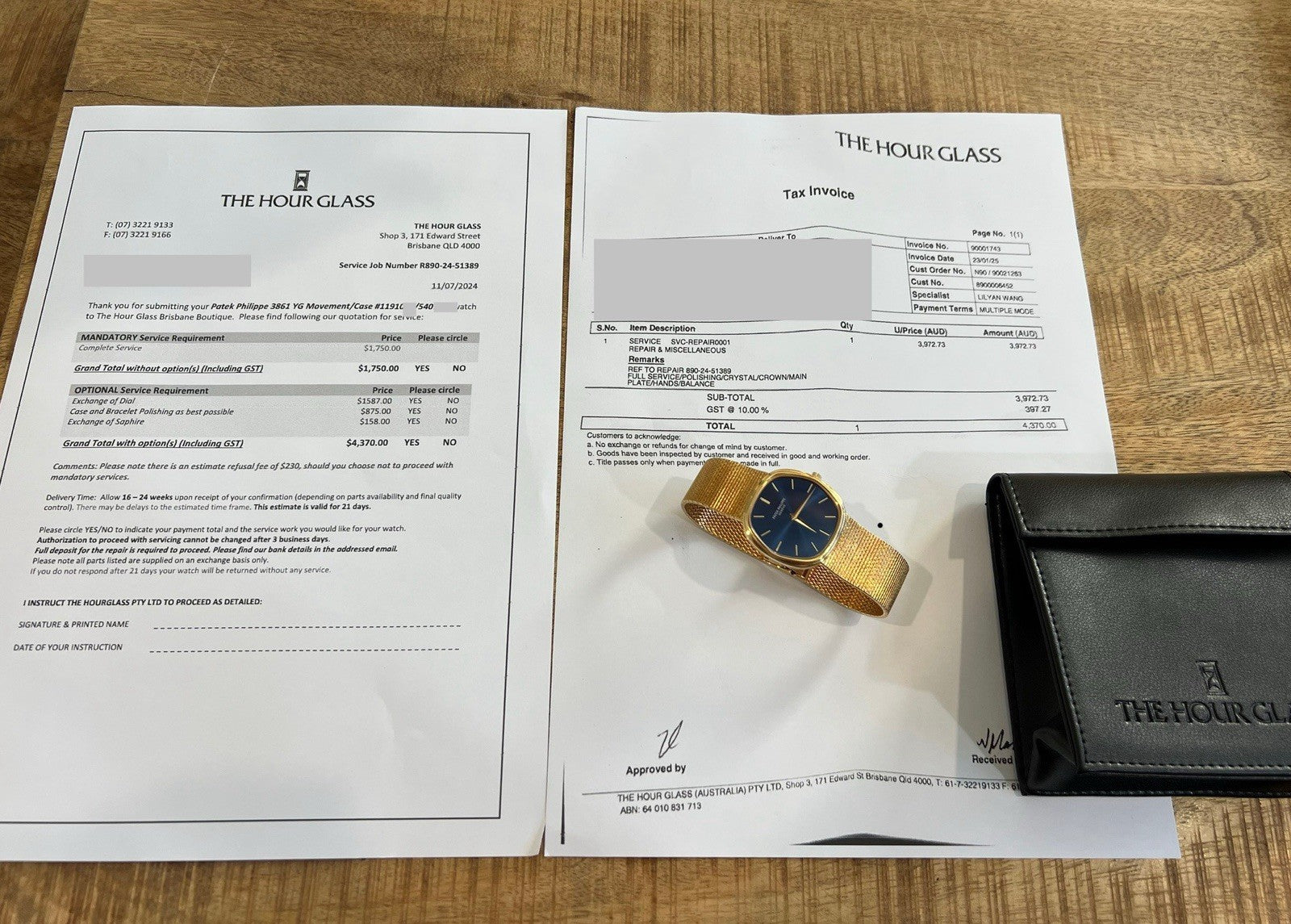 Patek Philippe 3861 18k Yellow Gold Blue Dial - Patek serviced