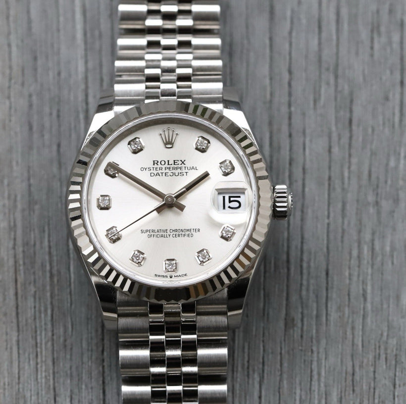Rolex Datejust 31 Fluted Jubilee Silver Diamond Dial 278274 - 2025