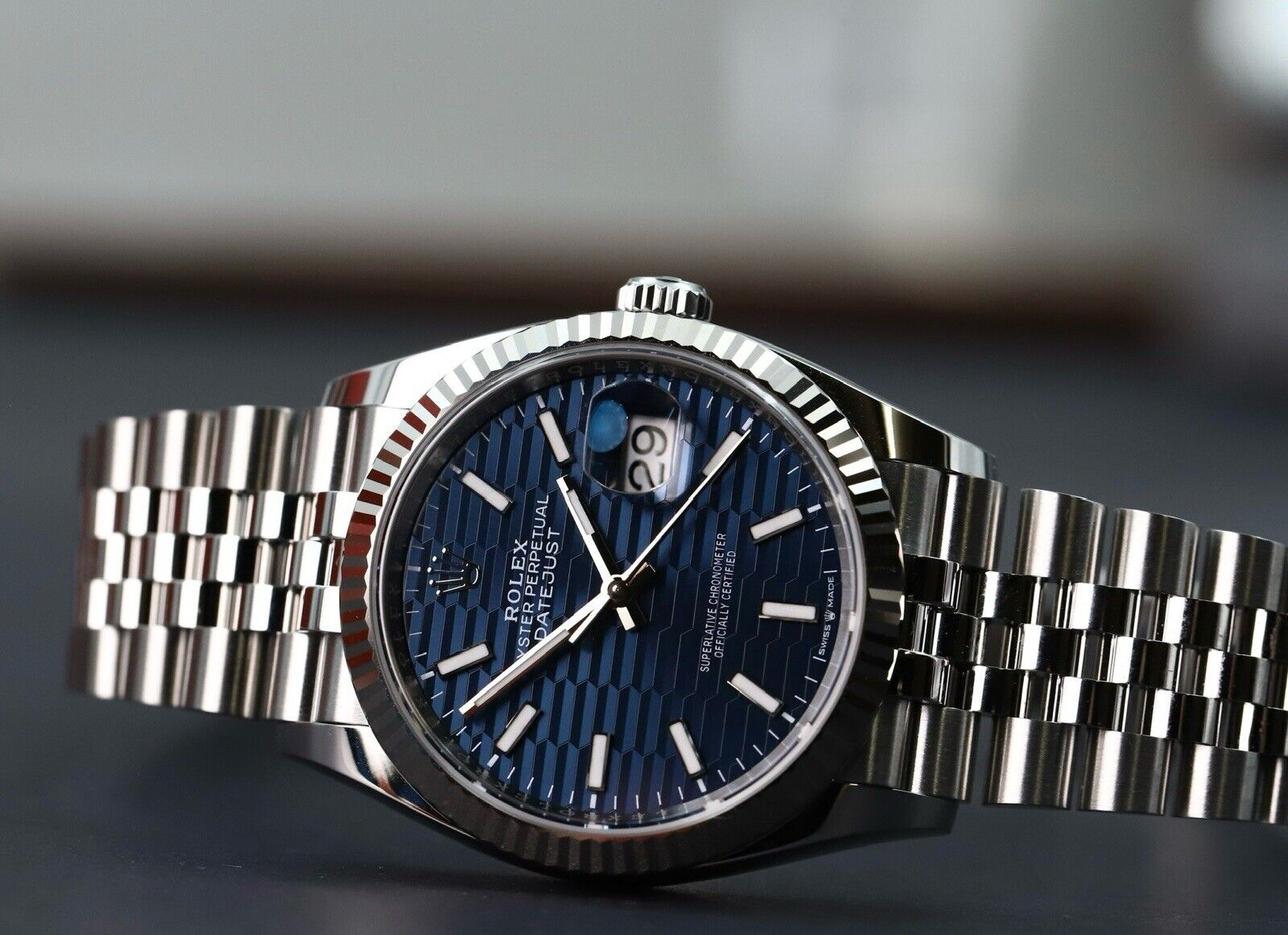 Rolex Datejust 36mm Blue Motif Dial Fluted Bezel Jubilee Bracelet 1262 rolex-datejust-36mm-blue-motif-dial-fluted-bezel-jubilee-bracelet-1262