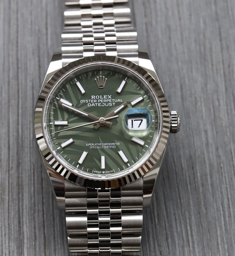 Rolex Datejust 36mm Green Palm Motif Dial 126234 - Unsized/Unworn