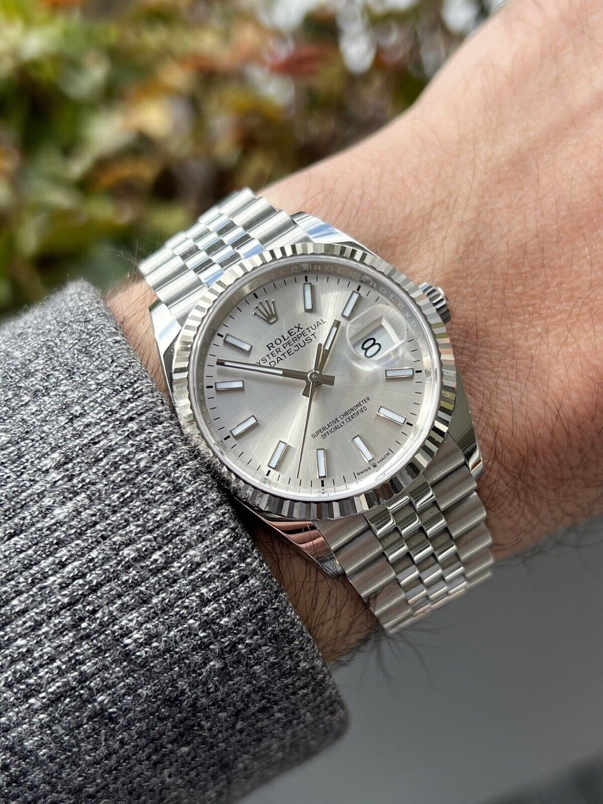 Rolex datejust silver 36mm Clearance