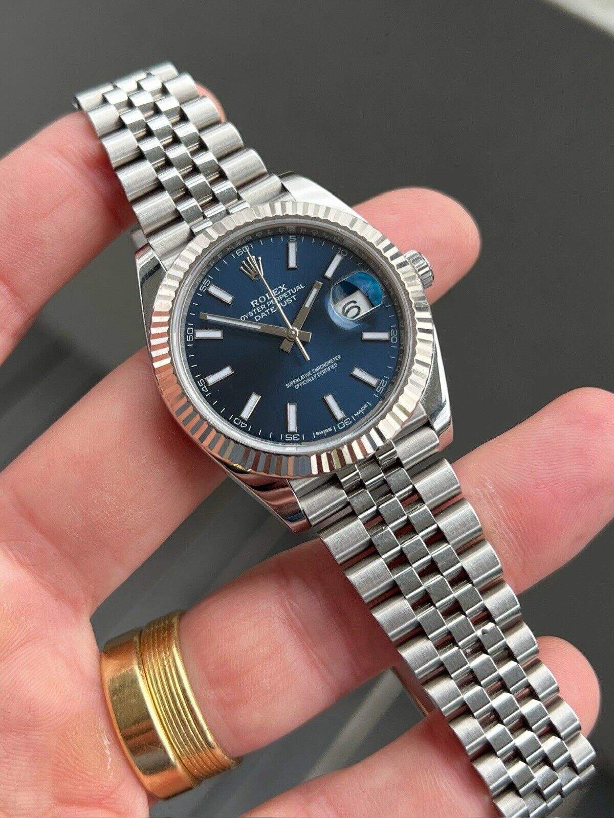 Rolex Datejust 41 DJ41 Blue Stick Jubilee 126334 2017 Watch Vault rolex-datejust-41-dj41-blue-stick-jubilee-126334-2017-watch-vault