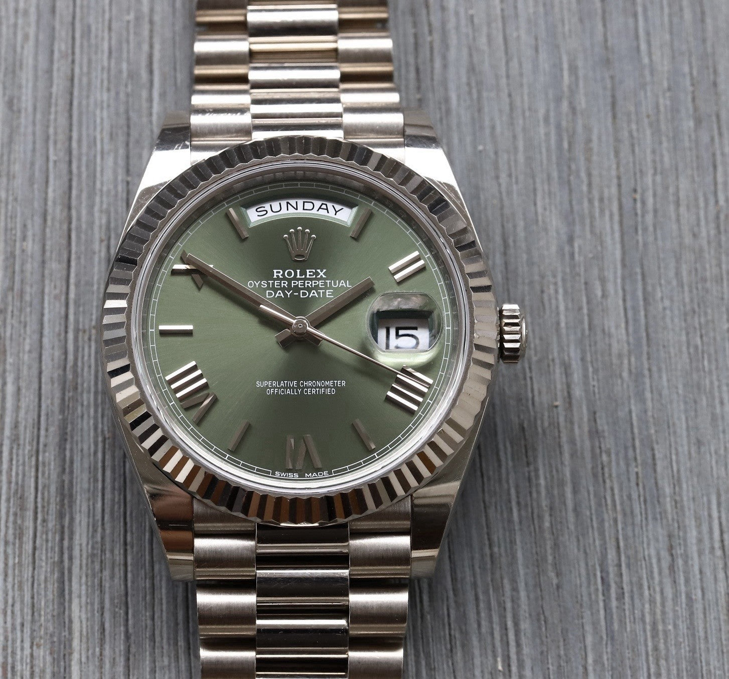 Rolex Day Date 40 White Gold Olive Green Dial 228239 2018 Watch rolex-day-date-40-white-gold-olive-green-dial-228239-2018-watch
