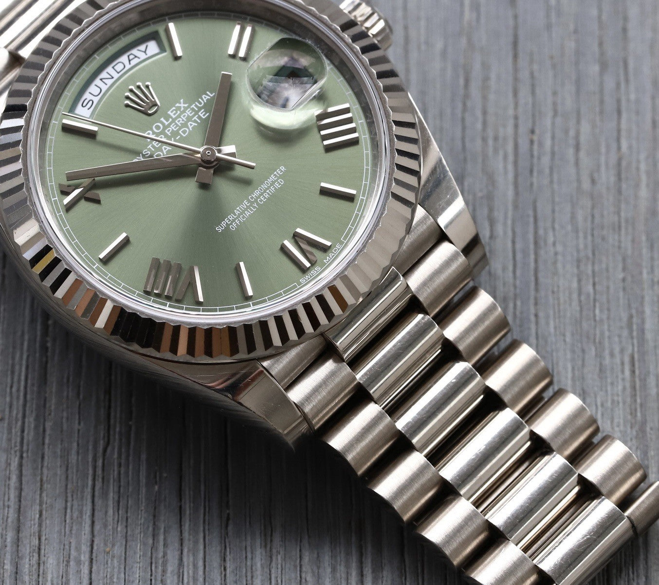 Rolex Day Date 40 White Gold Olive Green Dial 228239 2018 Watch rolex-day-date-40-white-gold-olive-green-dial-228239-2018-watch