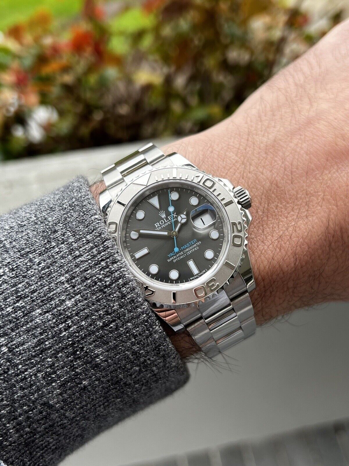 Wrist Rolex Ym Rhodium Rhodium Dial Rolex Yacht Master On Wrist
