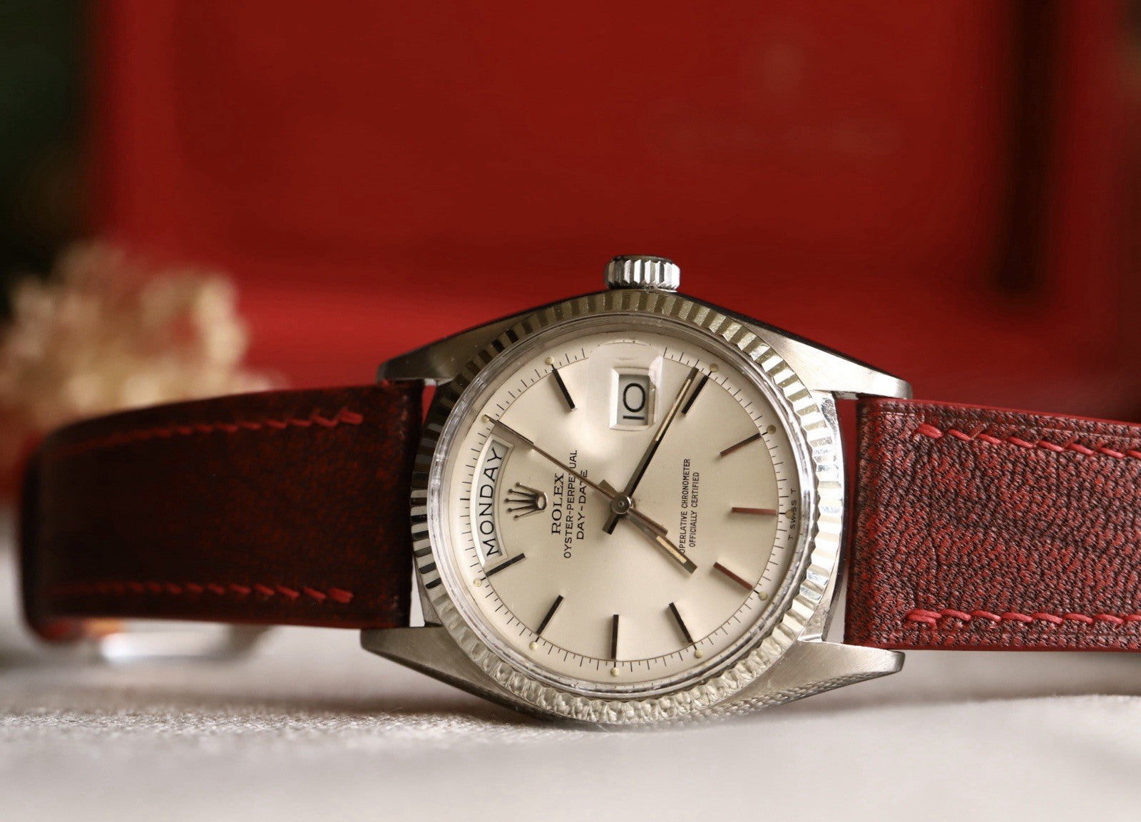 Red Alran Fat Nat Chevre Goat Leather Strap WV by HANDDN