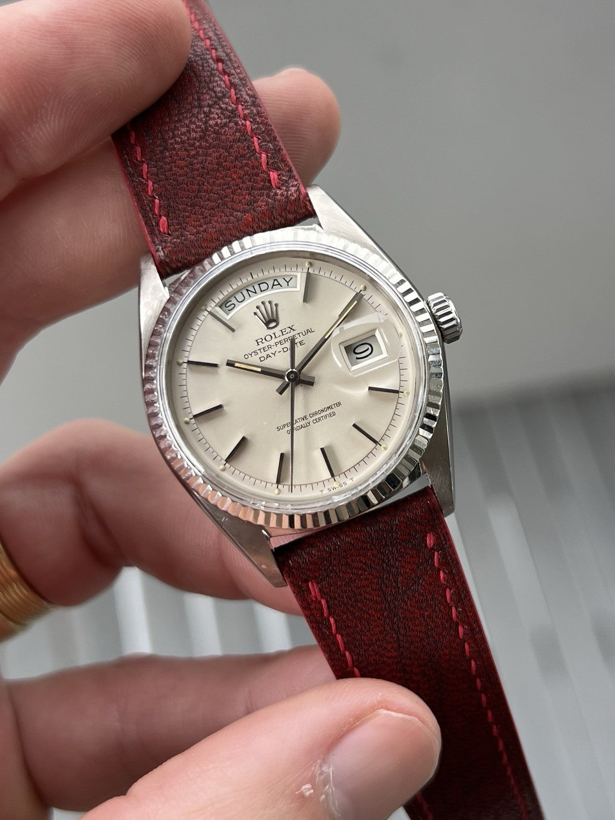 Red Alran Fat Nat Chevre Goat Leather Strap WV by HANDDN