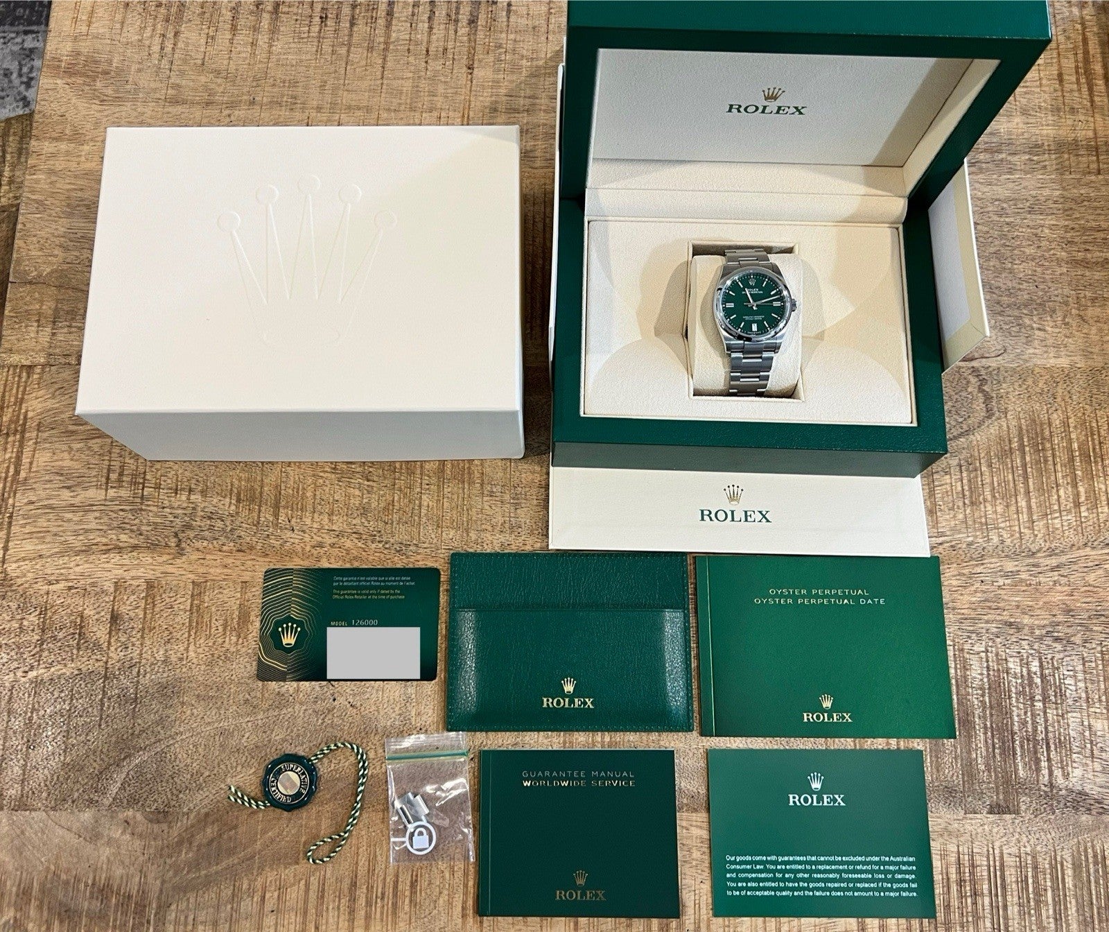 Rolex Oyster Perpetual 36 OP36 Green Dial 126000 - 2024