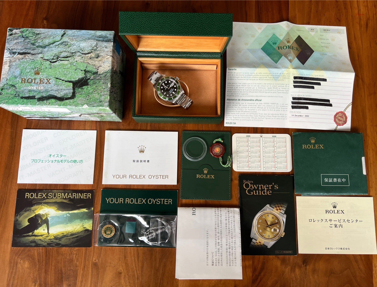 Rolex Submariner 'Kermit' F Serial 16610LV Collectors Set - 2004