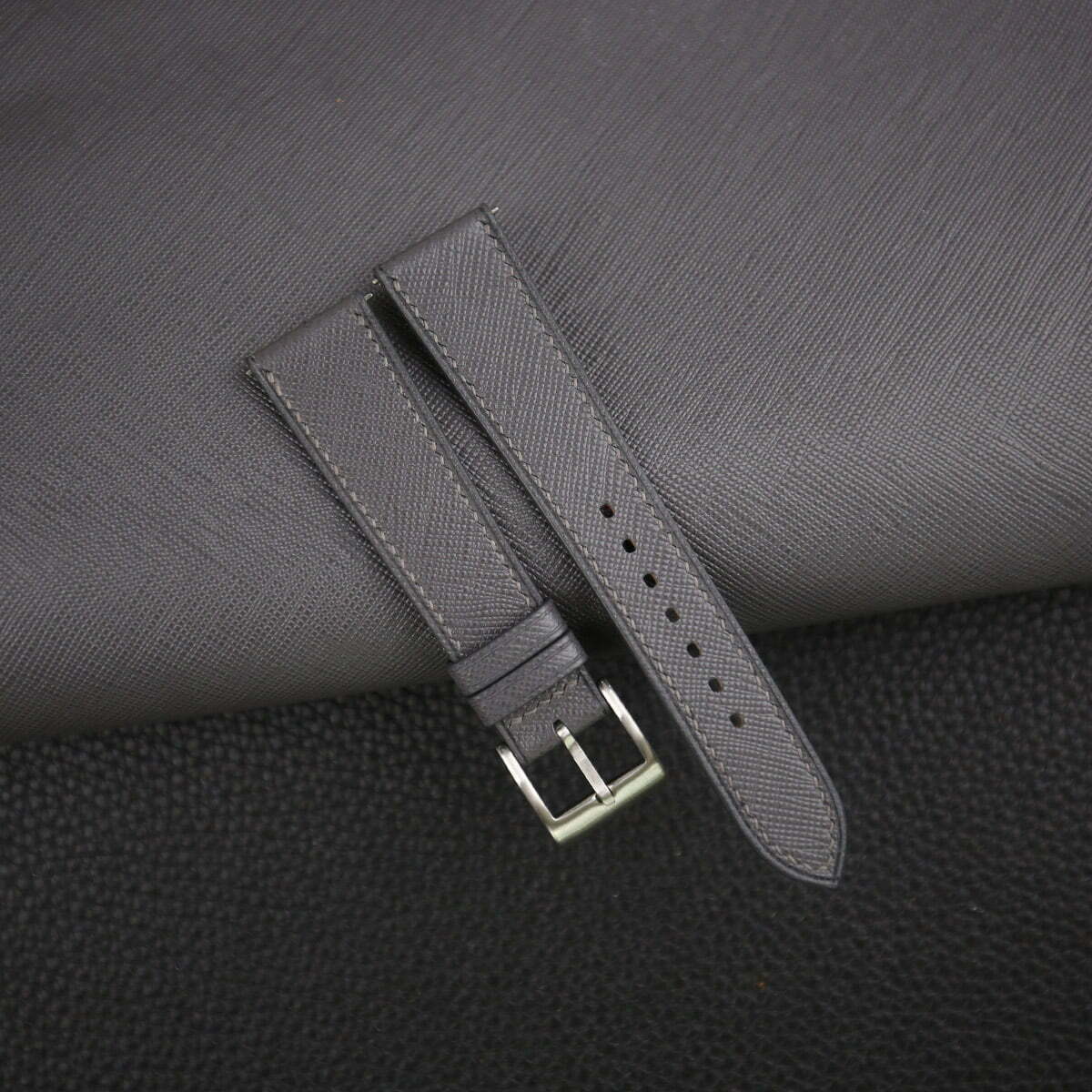 Dark Grey Saffiano Leather Strap WV by HANDDN