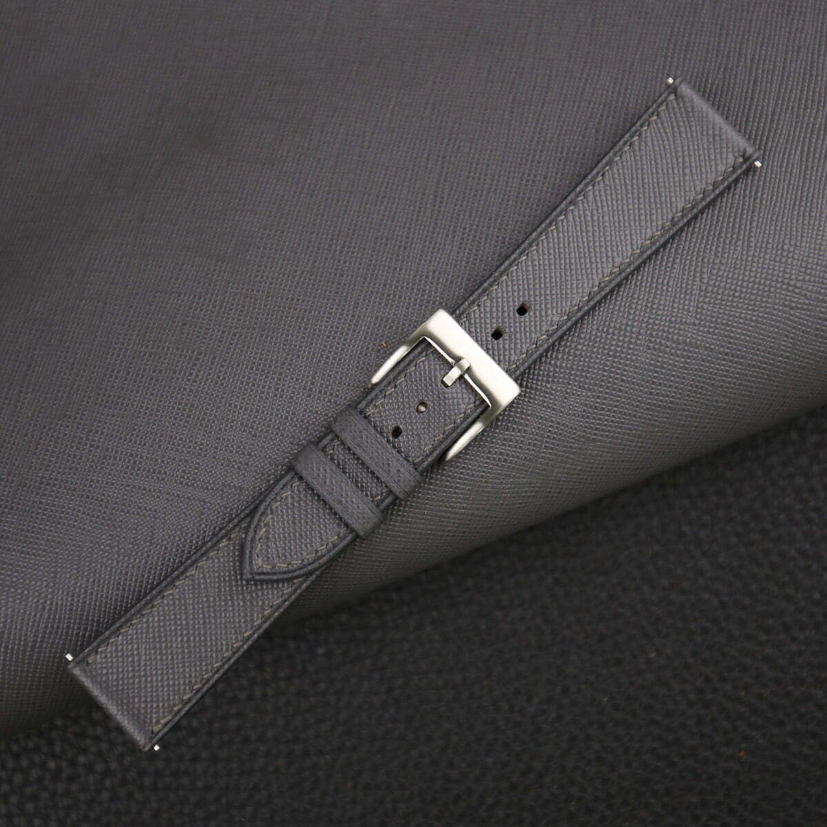 Dark Grey Saffiano Leather Strap WV by HANDDN