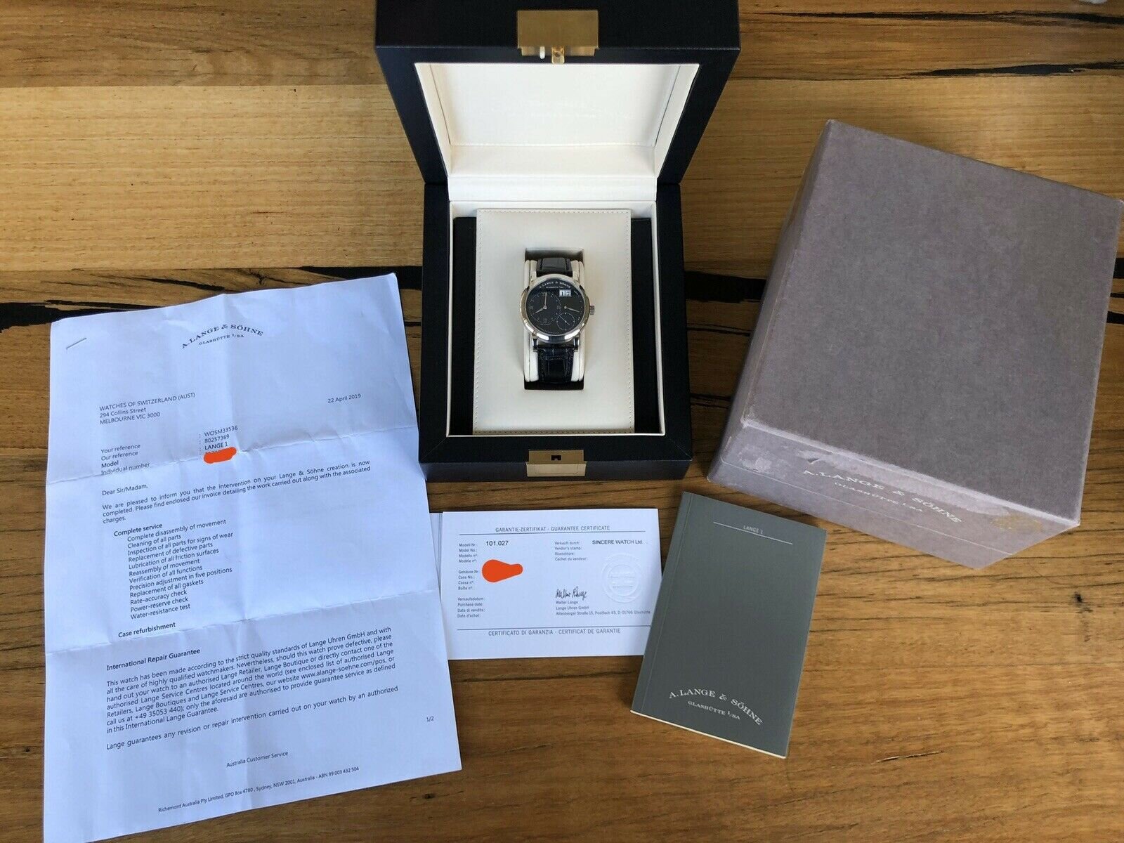 A.Lange &amp; Sohne Lange 1 Doppelfederhaus 101.027 - Blue/White gold - Box and Papers