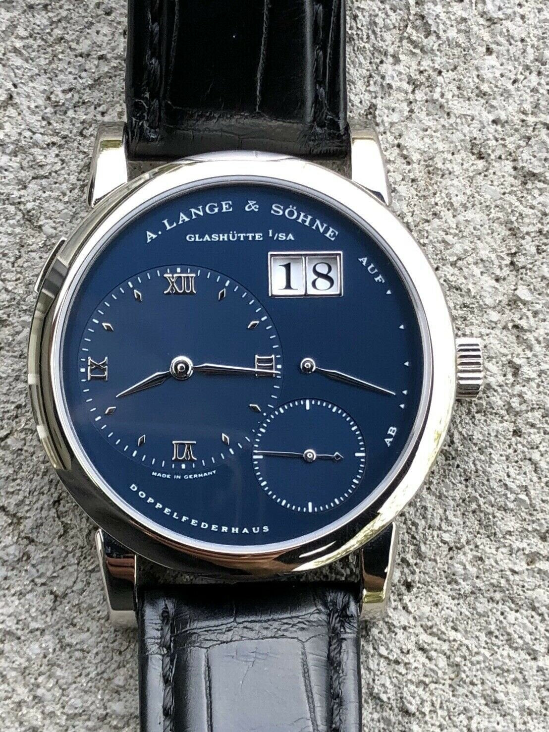 A.Lange &amp; Sohne Lange 1 Doppelfederhaus 101.027 - Blue/White gold - Box and Papers