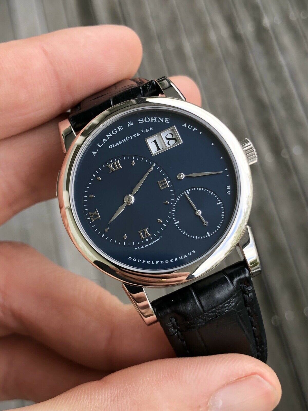 A.Lange &amp; Sohne Lange 1 Doppelfederhaus 101.027 - Blue/White gold - Box and Papers