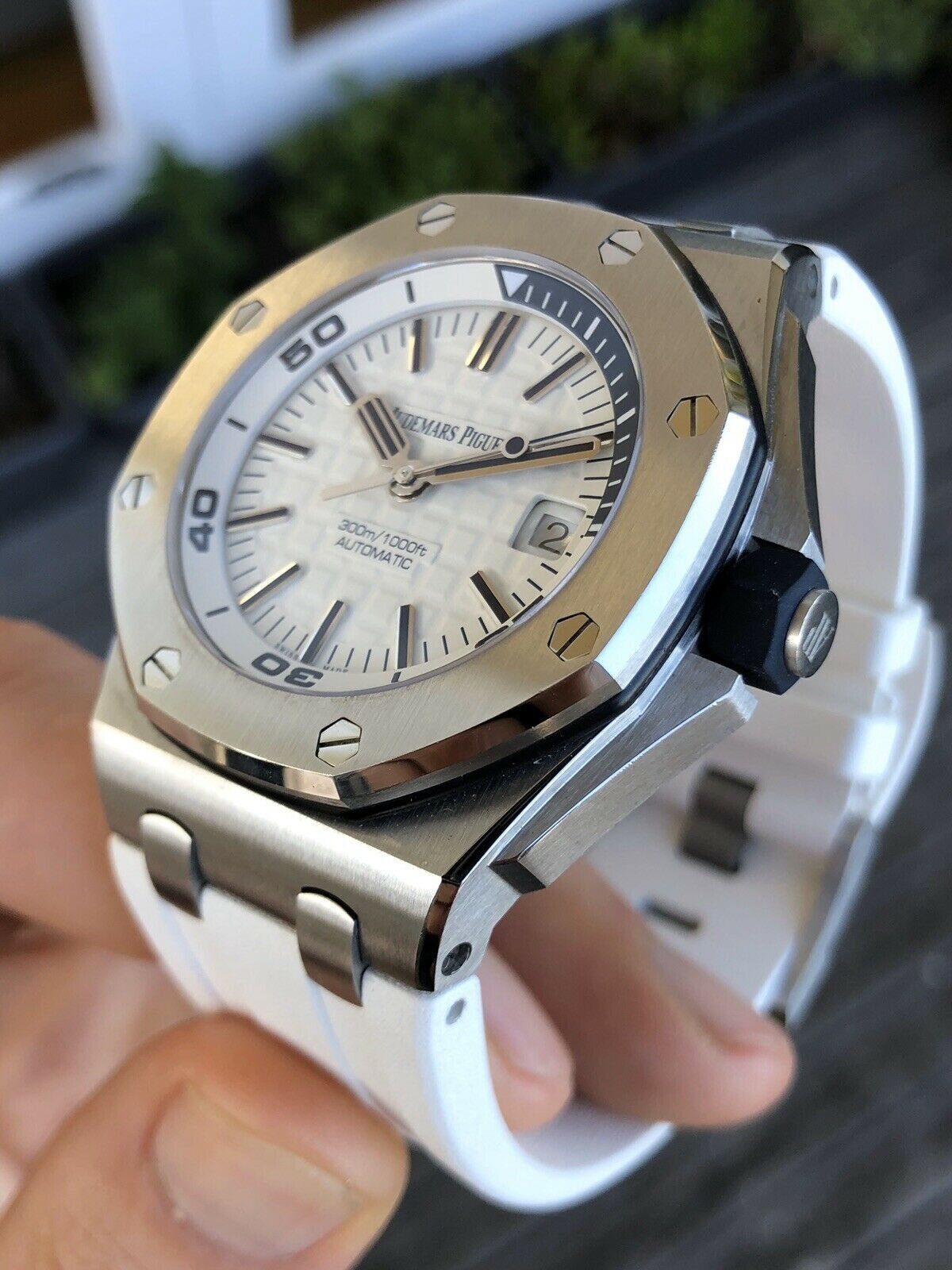 Audemars piguet royal oak offshore white dial best sale