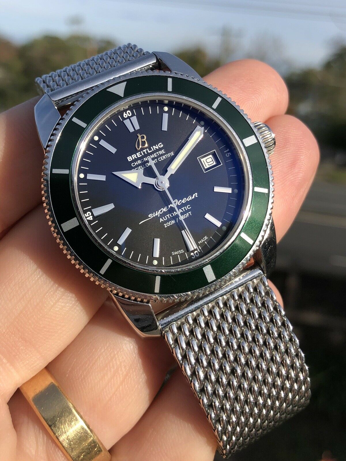 Breitling Super Ocean Heritage 42 Green / Black A17321 - 2016 B&amp;P