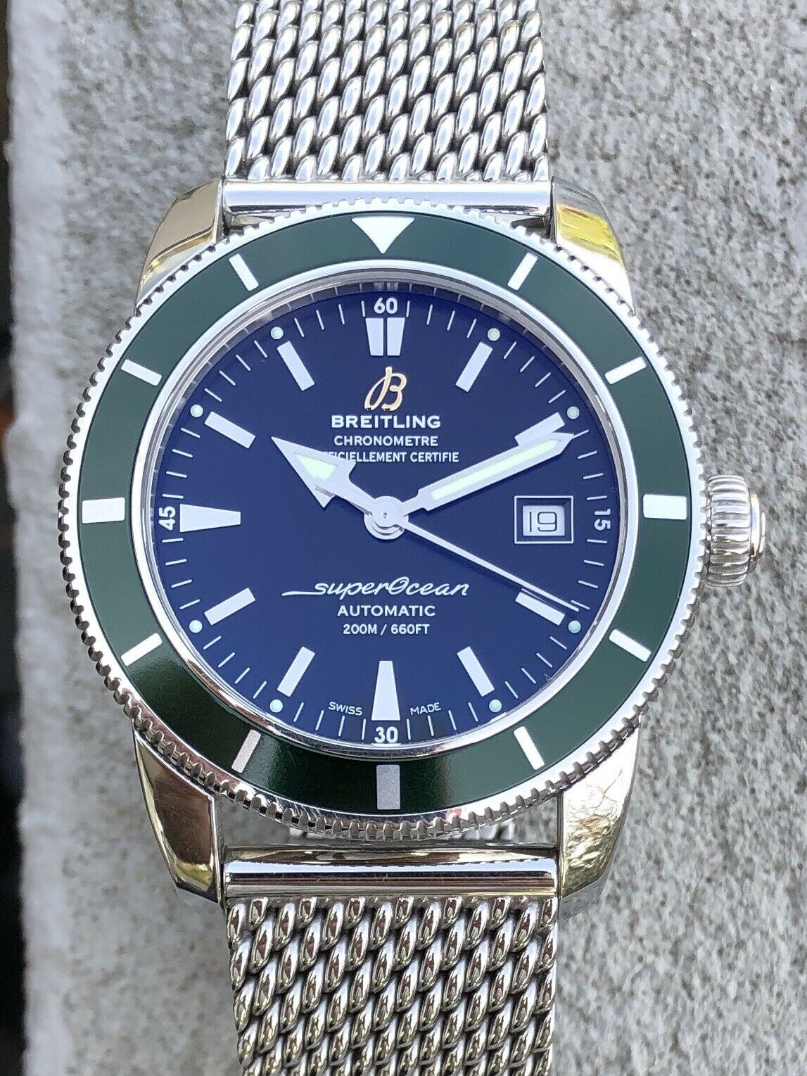 Breitling Super Ocean Heritage 42 Green / Black A17321 - 2016 B&amp;P