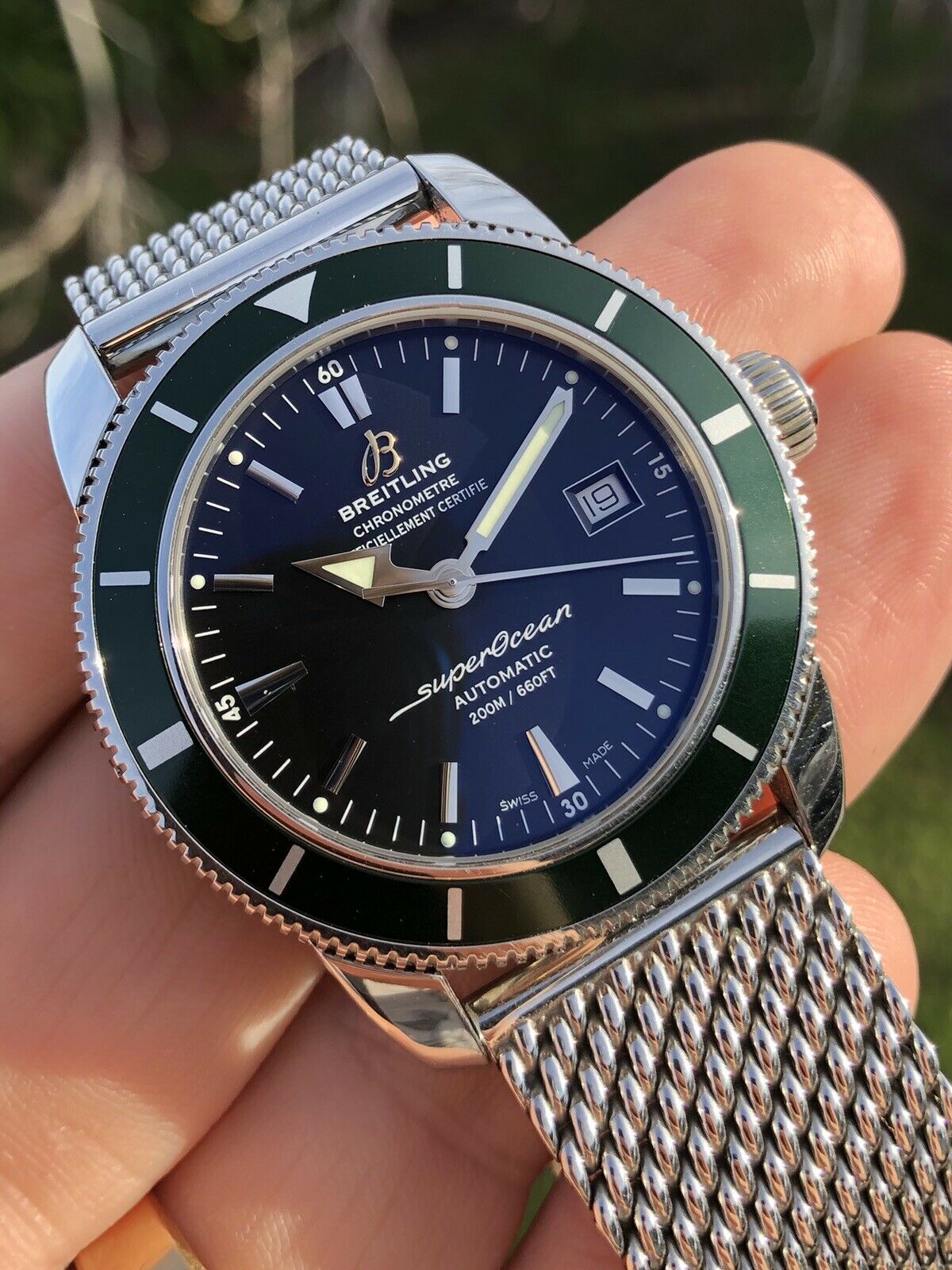 Breitling Super Ocean Heritage 42 Green / Black A17321 - 2016 B&amp;P