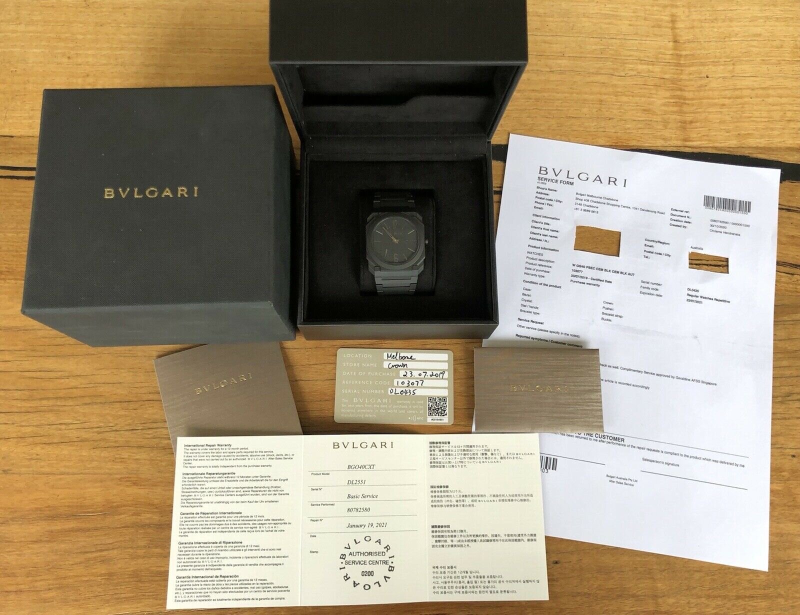 Bulgari Octo Finissimo Extra Thin Ceramic Ref 103077 Automatic – 2019