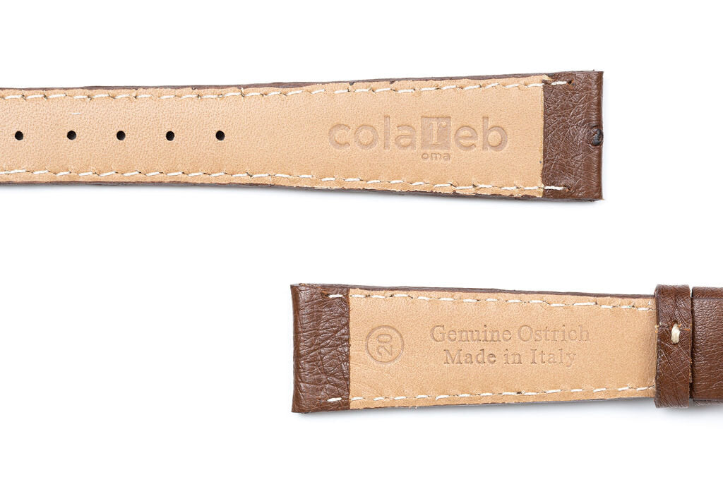 Dark Brown ColaReb Melbourne Ostrich Watch Strap