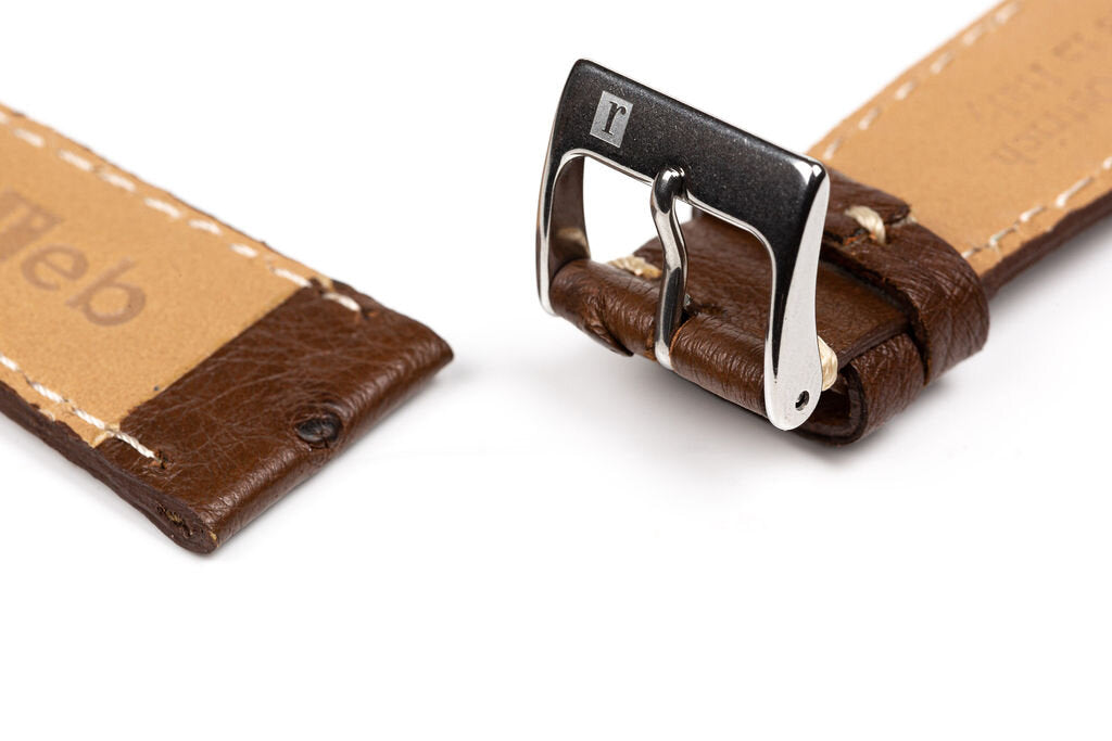 Dark Brown ColaReb Melbourne Ostrich Watch Strap