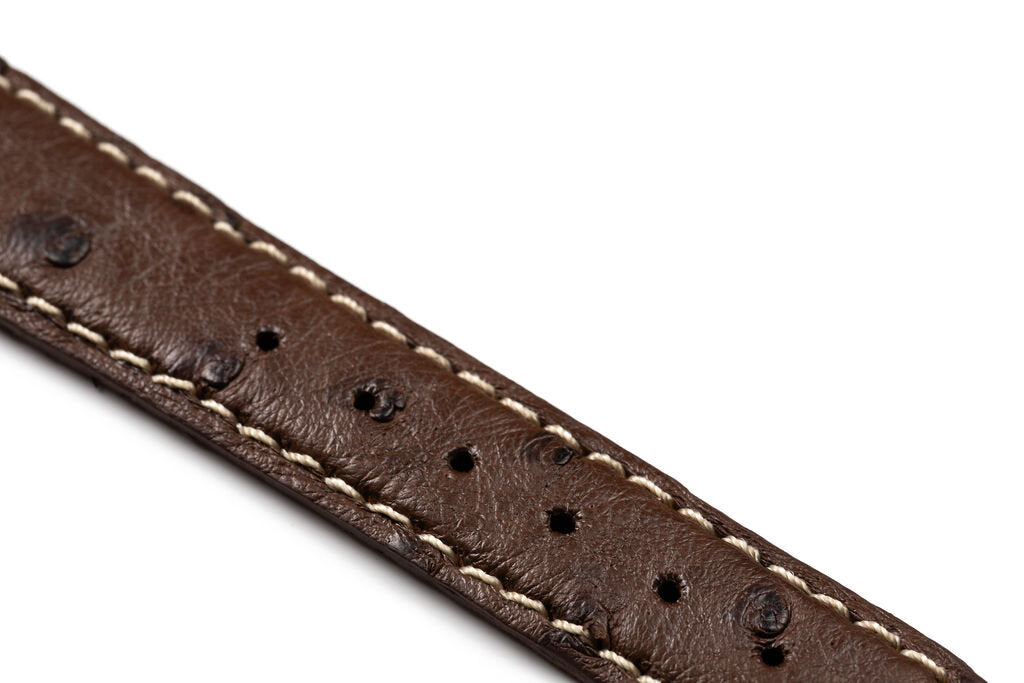 Dark Brown ColaReb Melbourne Ostrich Watch Strap