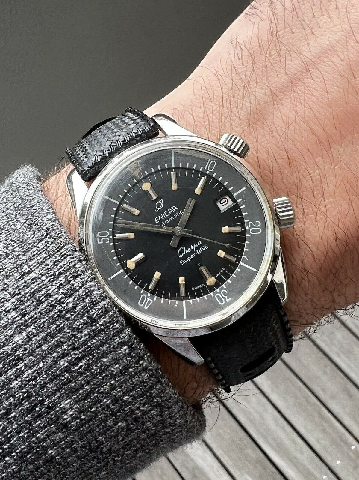 Enicar Sherpa 600 Super Dive 144-35-02 Military Issue