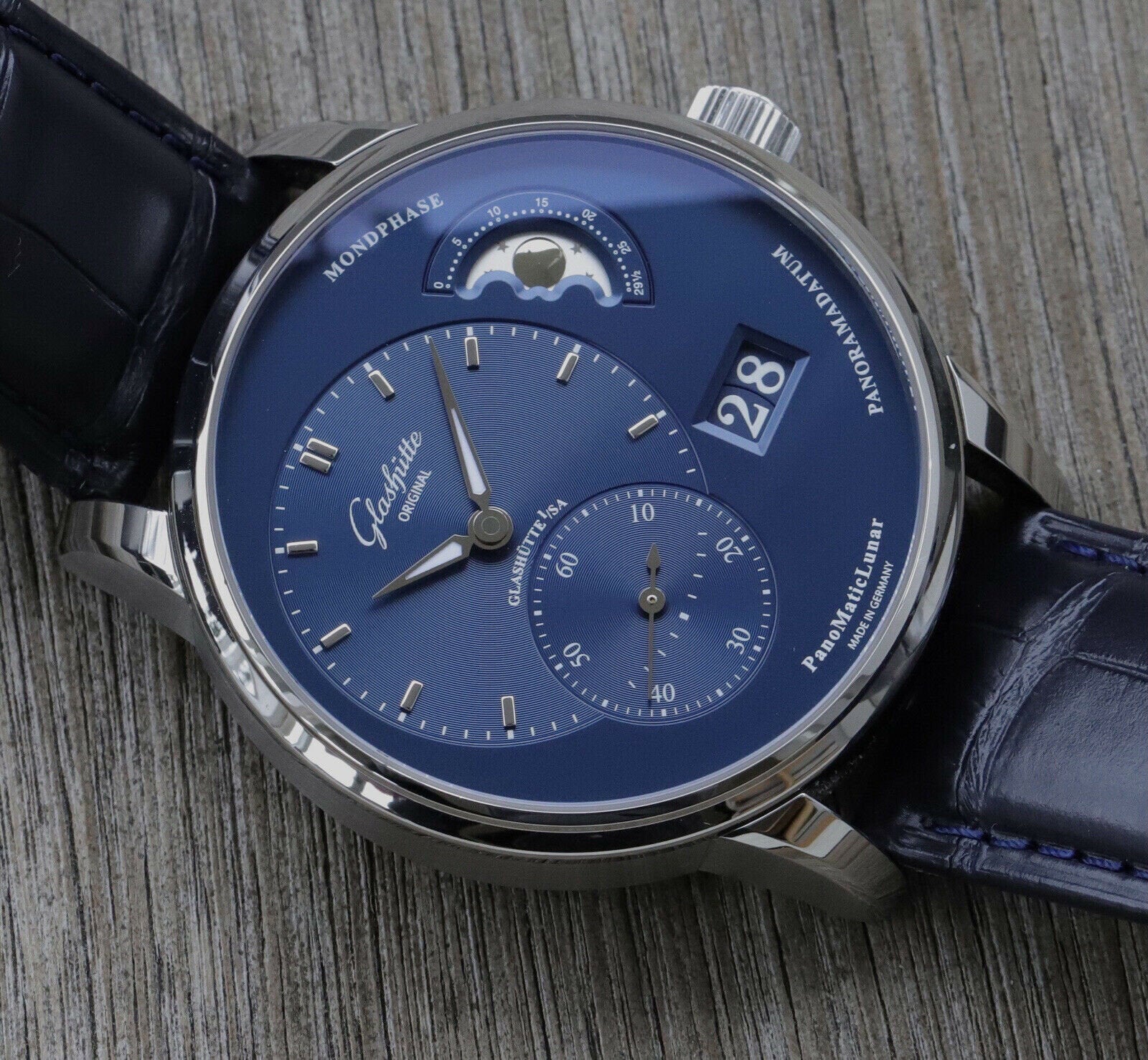 Glashutte original panomaticlunar discount blue