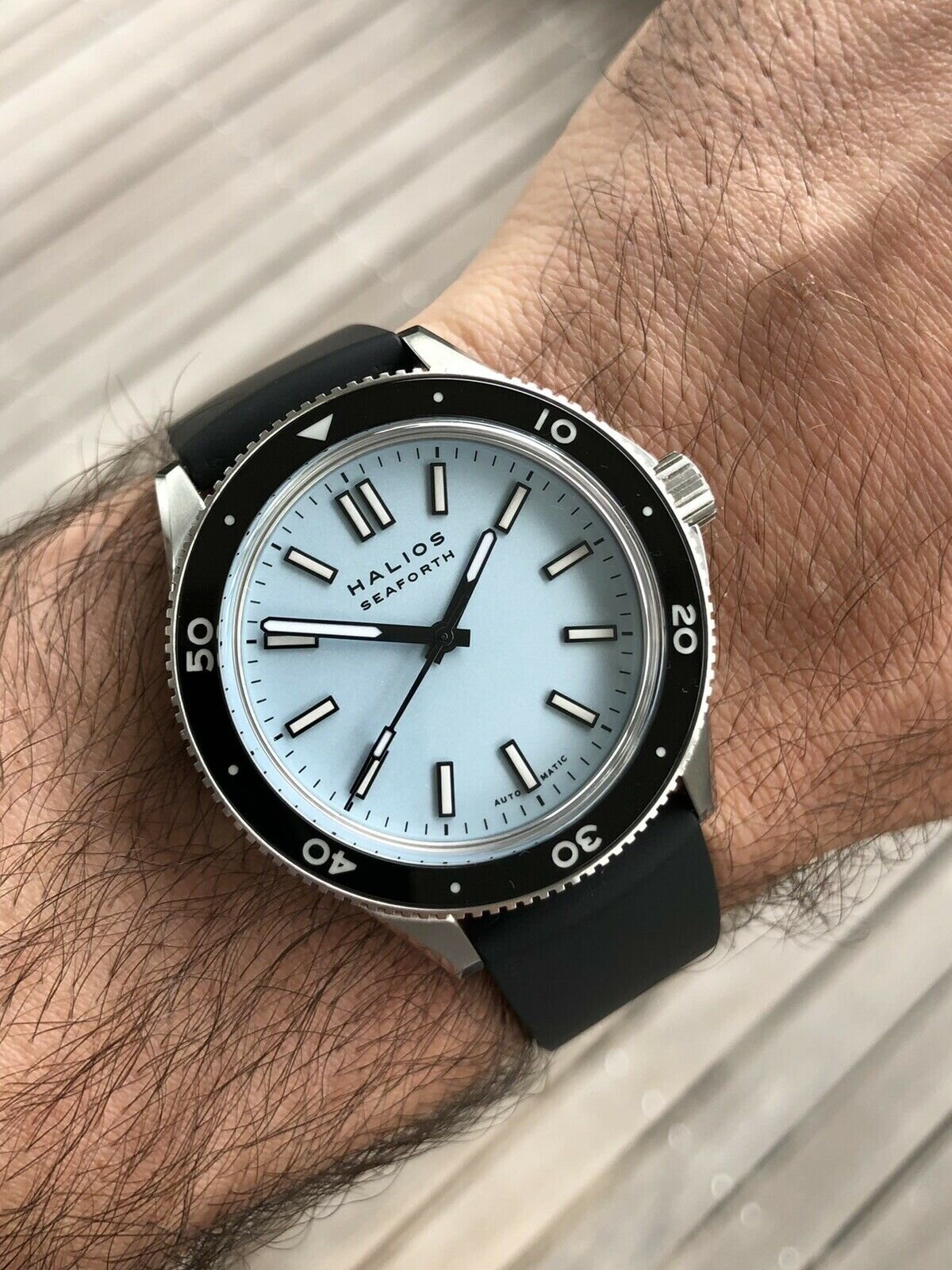 Halios Seaforth Pastel Blue with Diver bezel