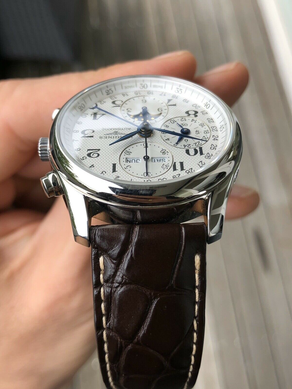 The longines master collection 40mm chronograph with cheap moon phase