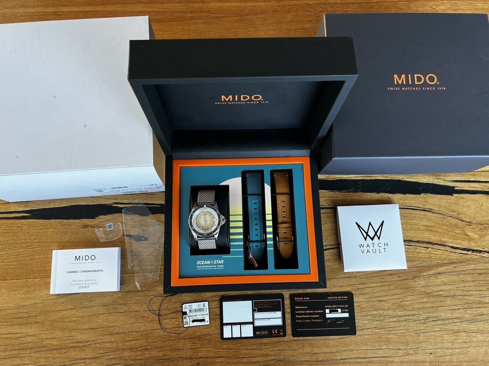 Mido Ocean Star Decompression Timer 1961 LE Turquoise M026.807.11.031.00 - 2021