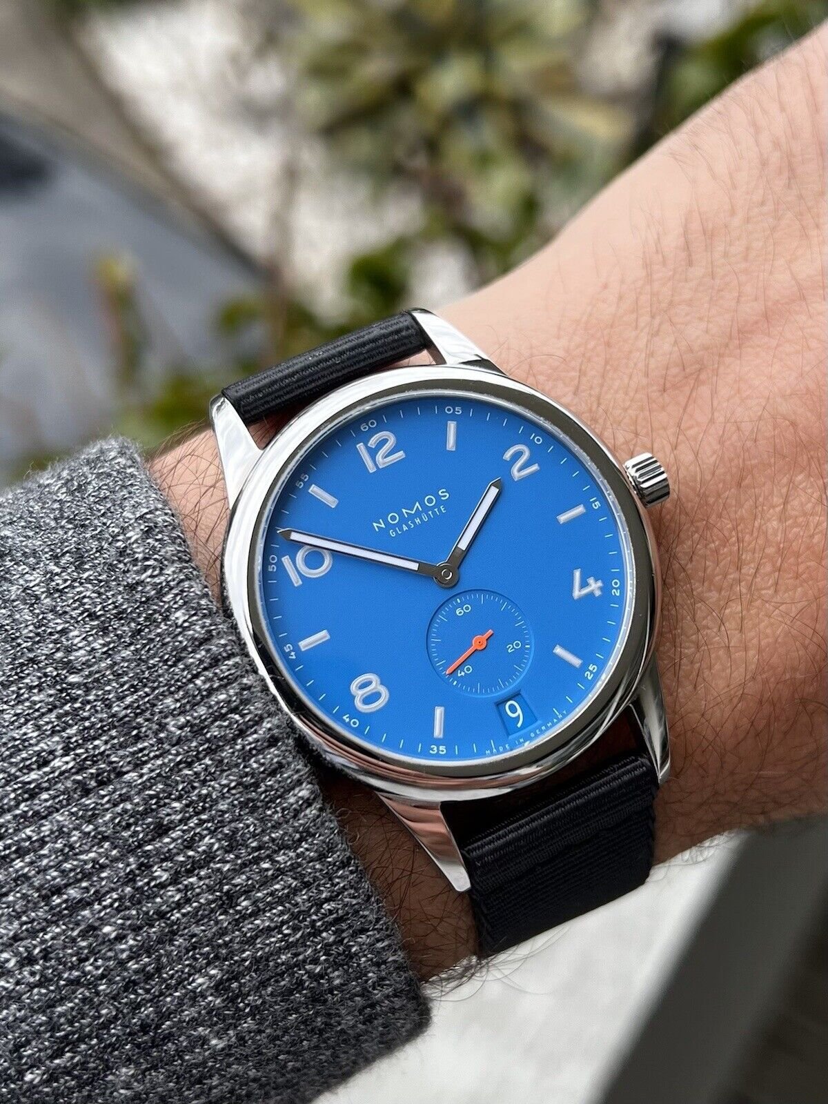 Nomos Club Automat Datum Siren Blue 777 2018 Watch Vault Australia