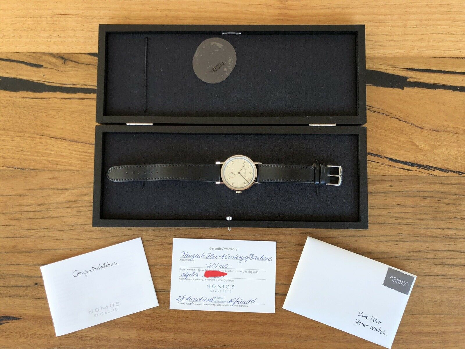 Nomos Tangente Blue A Century of Bauhaus LE 101.S14 2018 Watch Vault Australia