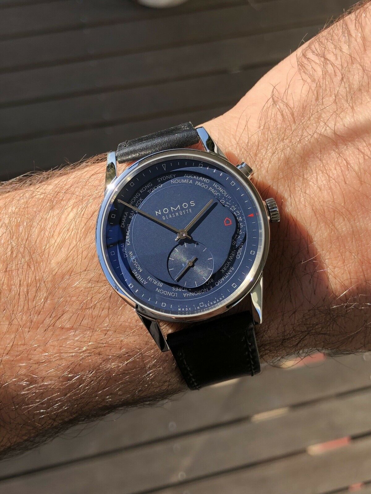 Nomos Zurich Weltzeit Nachtblau Worldtimer 807 2018 full set