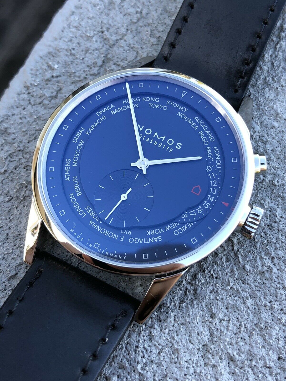 Nomos Zurich Weltzeit Nachtblau Worldtimer 807 2018 full set